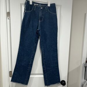 USA Vintage Dark Blue Flare Jeans for Women